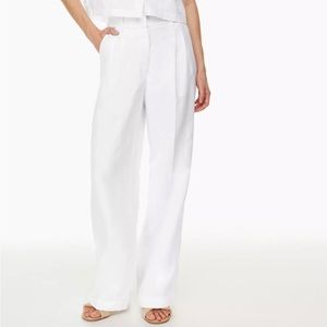 Aritzia Wilfred White Linen Trousers